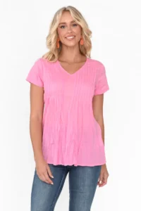 Blue Bungalow Summer Dresses Pink Top