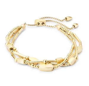 KENDRA SCOTT CHANTAL BEADED BRACELET GOLD METAL 